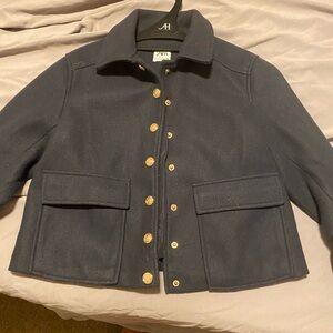 Zara Black Utility Jacket with Gold Buttons